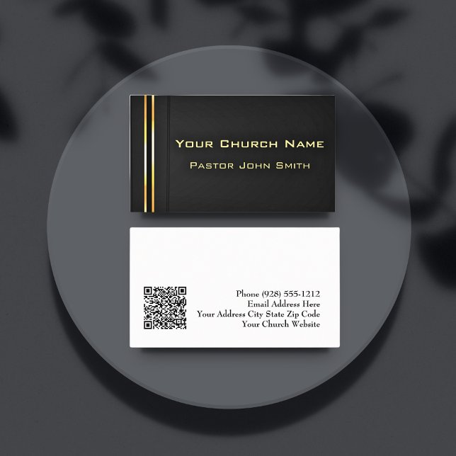 Élégance en Or2 Cartes de visite pour Pasteur d'Ég (Foil gold details are simulated in the artwork and no foil is used to make this card.)