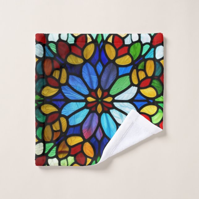 Élégance en verre floral (Gant de toilette)