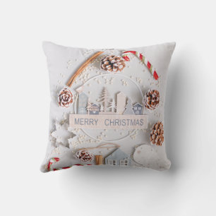 "Élégance festive : Joyeux Coussin de Noël"