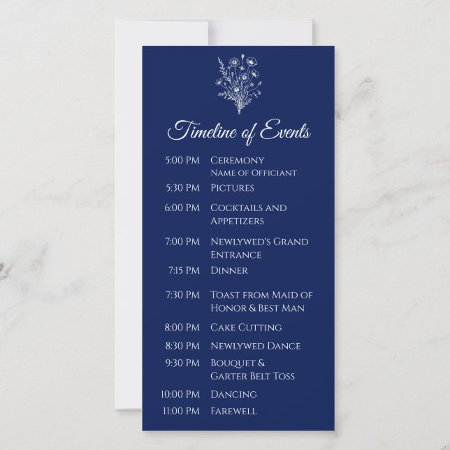 Élégance fleur sauvage - Programme de mariage - (Dos)