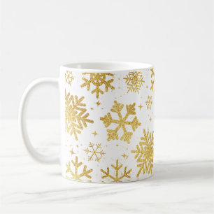 Élégance Flocon de Neige Doré – Mug Classique