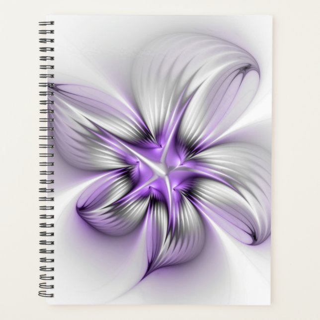 Élégance florale Art fractal violet abstrait moder (Devant)