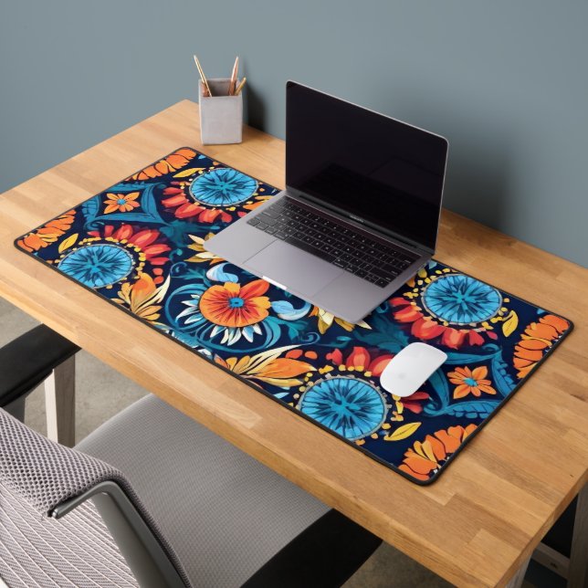 Élégance Florale Bohème Colorée : Mandala Vibrant (Bureau 2)