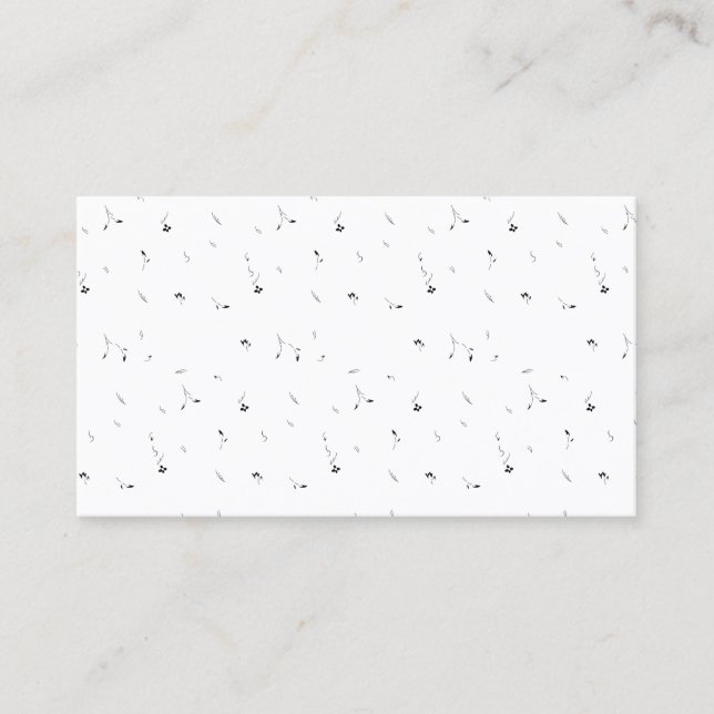 Élégance Florale Minimaliste | Cartes de Visite Pr (Devant)