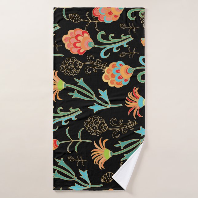 Élégance florale orientale transparente (Serviette de bain)