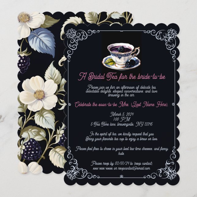 Élégance Florale Royale : Invitation à la Soirée d (Devant / Derrière)