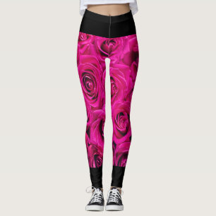 "Élégance florissante : Leggings de Motifs Roses"