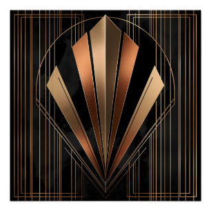 Élégance Géométrique Métallique Art Déco
