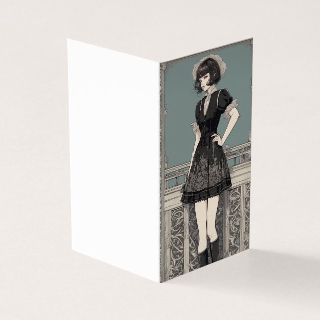 Élégance gothique Blanc-Petit Robe Noir LBD (Outside)
