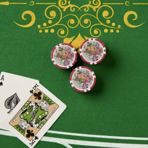Élégance : Jetons de poker floraux inspirés de la 