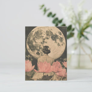 Élégance Lune - Vue arrière d'une femme avec Lune