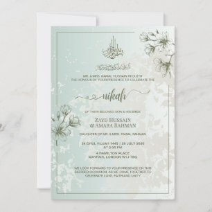 Élégance minimale Invitation de Nikah   Tundra Arg