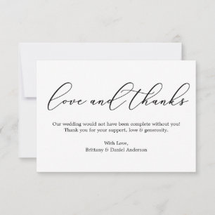 Élégance minimaliste amour et Merci Calligraphie