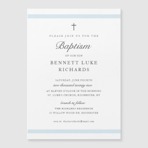 Élégance moderne garçons Baptême Invitations