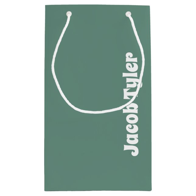 Elégance Muted - Petit Océan Turquoise Nom Sac cad (Dos)