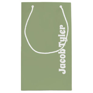 Elégance Muted - Petite Sage Nom Sac Cadeau