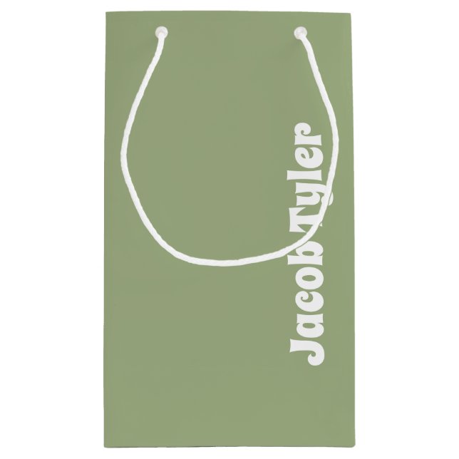 Elégance Muted - Petite Sage Nom Sac Cadeau (Dos)