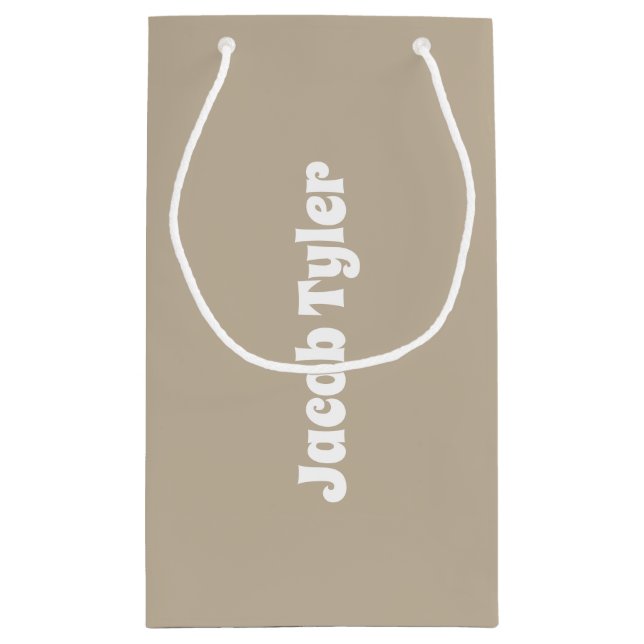 Elégance Muted - Sac cadeau de nom de pierre calme (Dos)