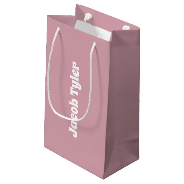 Elégance Muted - Sac cadeau de nom de Rose Misty (Dos Angle)