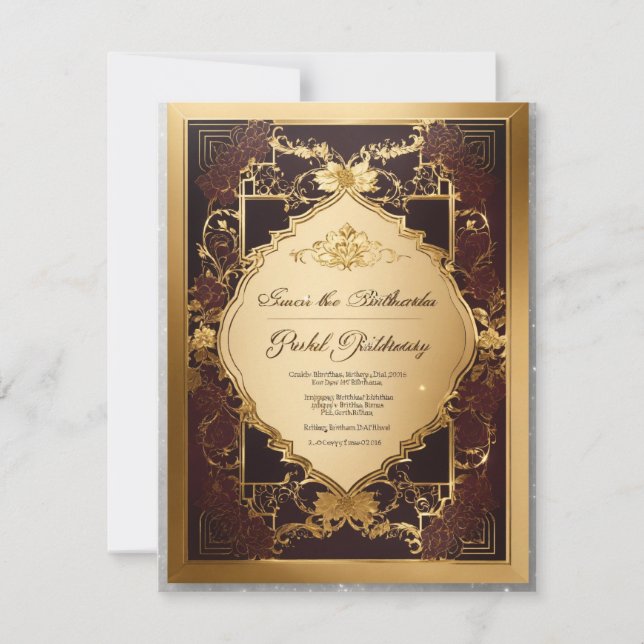 Élégance Opulente : Invitation exclusive d'anniver (Devant)