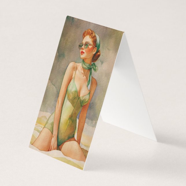 Élégance Rétro : Chic de Plage  (Front)