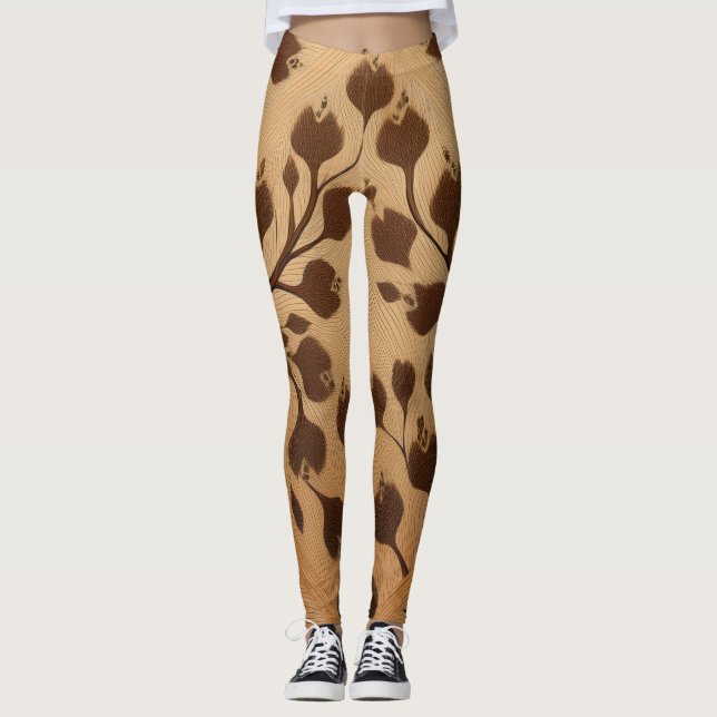 Élégance Sauvage : Leggings imprimé animal marron (Devant)
