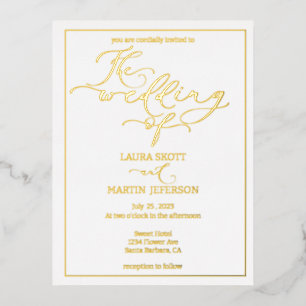 Élégance Script invitation textuelle Feuille
