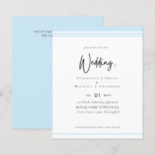 Elégance simple Aqua Blue Moderne Mariage Budget