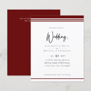 Élégance Simple Mariage Budget Moderne Rouge Bourg