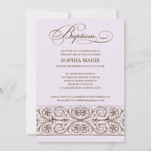 ÉLÉGANCE VINTAGE INVITATION BAPTISME