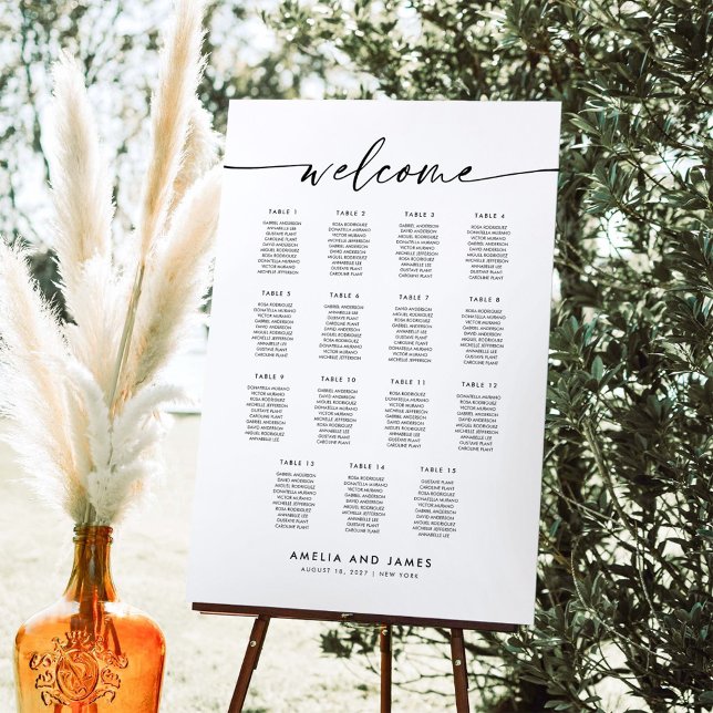 Élégant 15 Tables Bienvenue Tableau de siège (Créateur téléchargé)