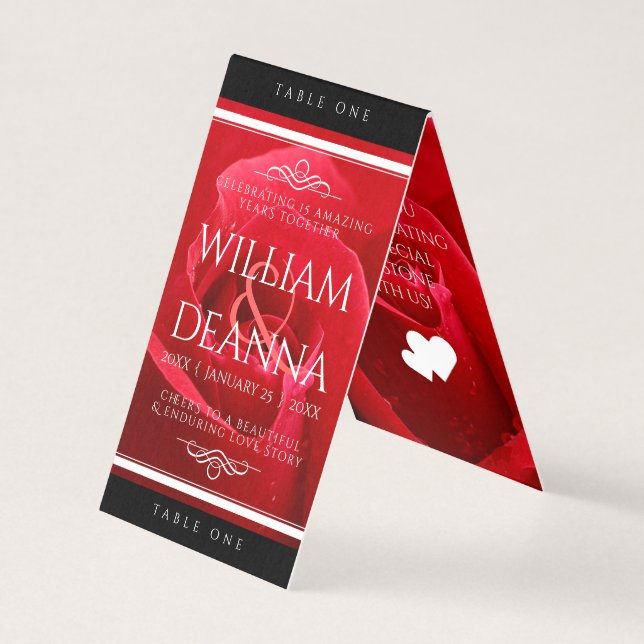 Élégant 15e 26e 36e anniversaire de Mariage Rose (Front)