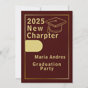 Elegant 2025 Graduation Invitation Burgundy & Gold