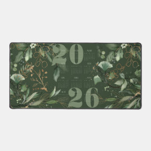 Élégant 2026 Calendrier Eucalyptus Green Gold
