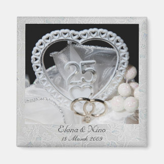 Élégant 25e anniversaire Mariage Magnet