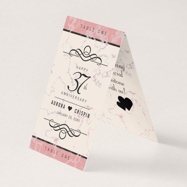 Élégant 37e anniversaire du Mariage Alabaster (Front)