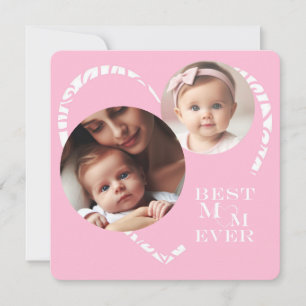 Élégant 3 photos "Meilleure maman jamais" Coeur ro