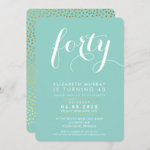 ELEGANT 40E anniversaire de fête INVITATION script