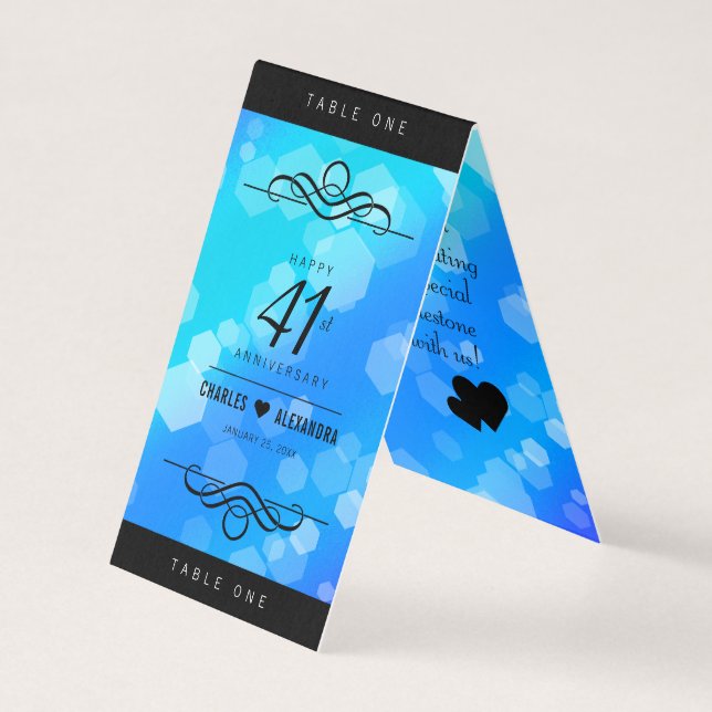 Élégant 41ème anniversaire Mariage de Topaz Bleu (Front)