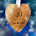 Élégant 49e anniversaire Mariage de cuivre acryliq<br><div class="desc">Célébrez le 49e anniversaire du mariage de cuivre avec cet ornement acrylique commémoratif! Des lettres élégantes avec des confettis hexagonaux sur un arrière - plan de feuille de cuivre ajoutent une touche mémorable à cette occasion spéciale et à cette étape extraordinaire. Customisez avec les noms du couple et la date...</div>