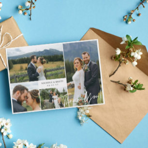 Elegant 4 Photo Collage Mariage Merci