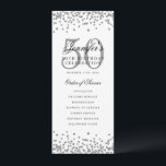 Élégant 50e anniversaire du programme Merci U Silv<br><div class="desc">Design élégant "Programme de fête d'anniversaire" avec confettis de fausse parties scintillant et texte personnalisé.</div>