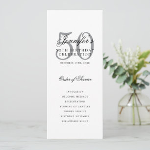 Élégant 50e anniversaire programme de fête Argent