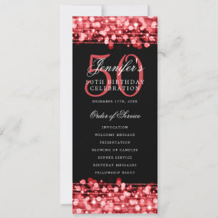 Élégant 50e anniversaire programme de fête Rouge