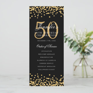 Élégant 50e Anniversaire Programme Gold Confetti M