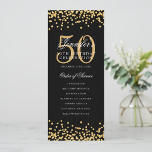 Élégant 50e Anniversaire Programme Merci Or Noir