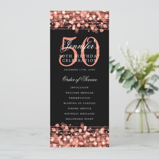 Élégant 50e anniversaire Programme Rose Merci or (Debout devant)