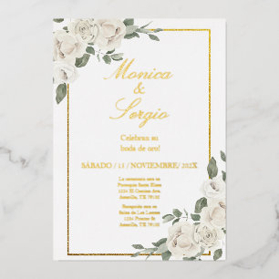 Élégant 50ème Faire-part de mariage en espagnol