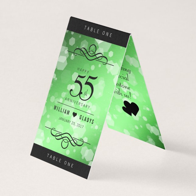 Élégant 55e anniversaire de Mariage d'émeraude (Front)