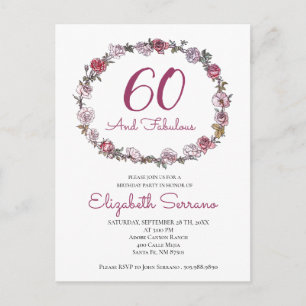 Élégant 60 Et Fabuleux Invitations De Fête D'Anniv